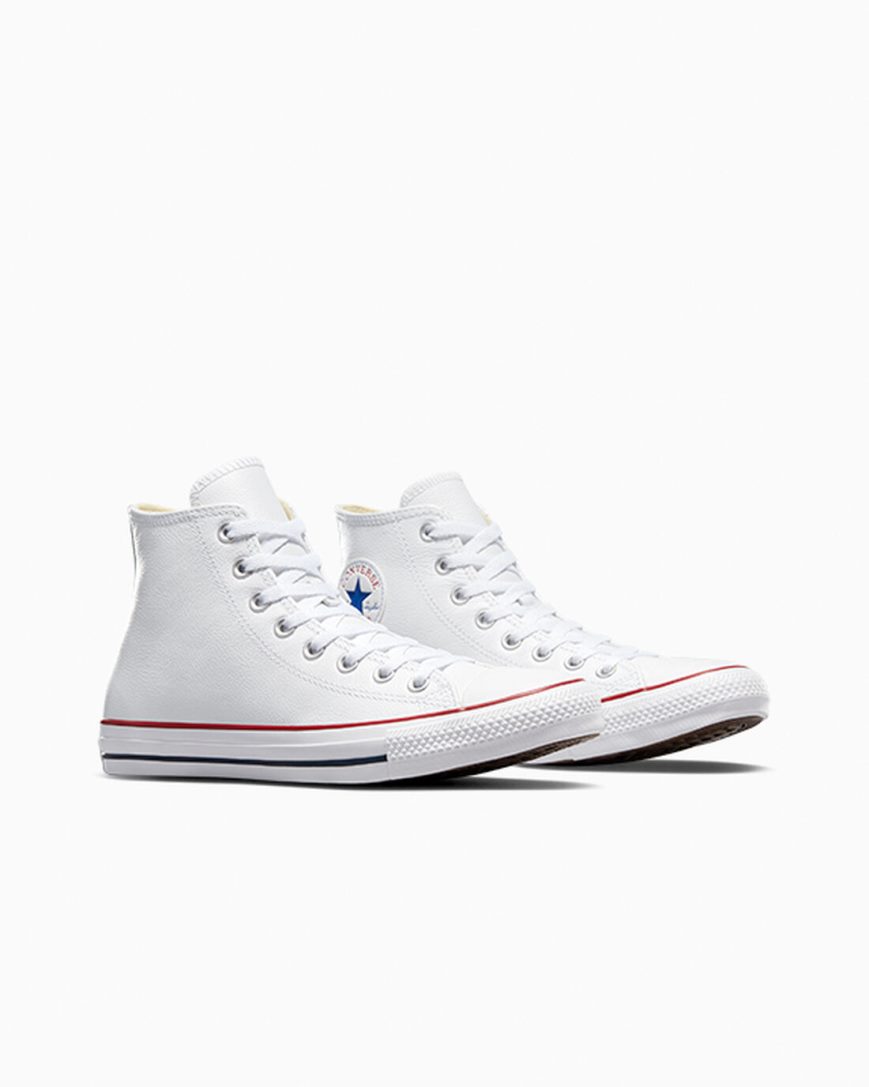 Dámské Boty Vysoké Converse Chuck Taylor All Star Læder Bílé | CZ F31IA52